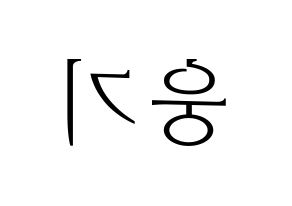 KPOP TOO(티오오、ティーオーオー) 웅기 (ウンギ) 応援ボード・うちわ　韓国語/ハングル文字型紙 左右反転