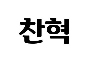 KPOP TOO(티오오、ティーオーオー) 찬 (チャン) コンサート用　応援ボード・うちわ　韓国語/ハングル文字型紙 通常