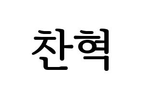KPOP TOO(티오오、ティーオーオー) 찬 (チャン) プリント用応援ボード型紙、うちわ型紙　韓国語/ハングル文字型紙 通常