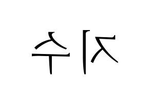 KPOP TOO(티오오、ティーオーオー) 지수 (ジス) 応援ボード・うちわ　韓国語/ハングル文字型紙 左右反転