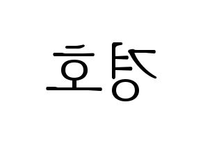 KPOP TOO(티오오、ティーオーオー) 경호 (ギョンホ) 応援ボード・うちわ　韓国語/ハングル文字型紙 左右反転