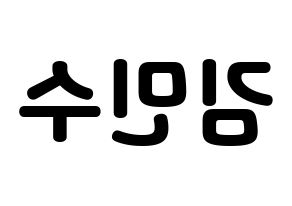 KPOP TOO(티오오、ティーオーオー) 민수 (ミンス) 応援ボード・うちわ　韓国語/ハングル文字型紙 左右反転