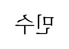 KPOP TOO(티오오、ティーオーオー) 민수 (ミンス) 応援ボード・うちわ　韓国語/ハングル文字型紙 左右反転
