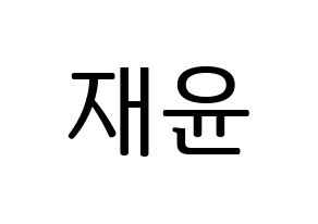 KPOP TOO(티오오、ティーオーオー) 재윤 (ジェユン) プリント用応援ボード型紙、うちわ型紙　韓国語/ハングル文字型紙 通常