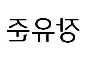KPOP TRITOPS(트리탑스、トゥリトップス) 장유준 (ユジュン) プリント用応援ボード型紙、うちわ型紙　韓国語/ハングル文字型紙 左右反転