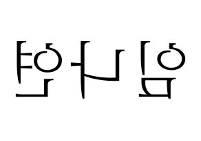 KPOP Twice(트와이스、トゥワイス) 나연 (ナヨン) 応援ボード・うちわ　韓国語/ハングル文字型紙 左右反転