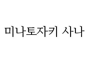 KPOP Twice(트와이스、トゥワイス) 사나 (サナ) 応援ボード・うちわ　韓国語/ハングル文字型紙 通常