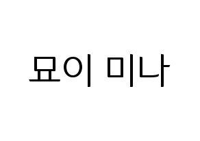 KPOP Twice(트와이스、トゥワイス) 미나 (ミナ) コンサート用　応援ボード・うちわ　韓国語/ハングル文字型紙 通常