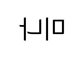 KPOP Twice(트와이스、トゥワイス) 미나 (ミナ) コンサート用　応援ボード・うちわ　韓国語/ハングル文字型紙 左右反転