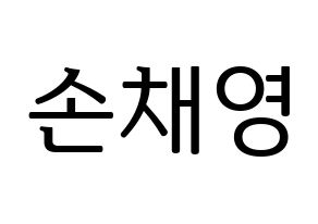 KPOP Twice(트와이스、トゥワイス) 채영 (チェヨン) プリント用応援ボード型紙、うちわ型紙　韓国語/ハングル文字型紙 通常