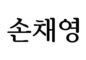 KPOP Twice(트와이스、トゥワイス) 채영 (チェヨン) プリント用応援ボード型紙、うちわ型紙　韓国語/ハングル文字型紙 通常