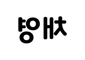 KPOP Twice(트와이스、トゥワイス) 채영 (チェヨン) 応援ボード・うちわ　韓国語/ハングル文字型紙 左右反転