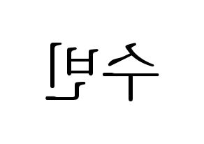KPOP TXT(투모로우바이투게더、トゥモローバイトゥゲザー) 수빈 (スビン) 応援ボード・うちわ　韓国語/ハングル文字型紙 左右反転