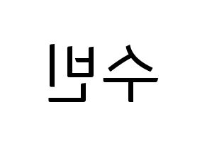 KPOP TXT(투모로우바이투게더、トゥモローバイトゥゲザー) 수빈 (スビン) コンサート用　応援ボード・うちわ　韓国語/ハングル文字型紙 左右反転