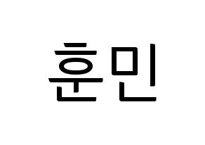 KPOP U-KISS(유키스、ユー・キス) 훈 (フン) コンサート用　応援ボード・うちわ　韓国語/ハングル文字型紙 通常