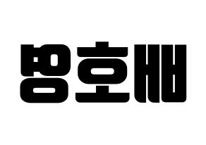 KPOP VERIVERY(베리베리、ベリーベリー) 호영 (ホヨン) コンサート用　応援ボード・うちわ　韓国語/ハングル文字型紙 左右反転