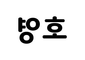 KPOP VERIVERY(베리베리、ベリーベリー) 호영 (ホヨン) 応援ボード・うちわ　韓国語/ハングル文字型紙 左右反転