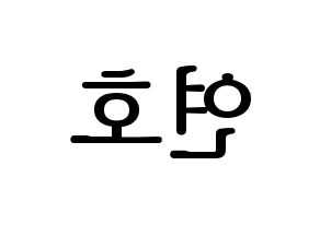 KPOP VERIVERY(베리베리、ベリーベリー) 연호 (ヨノ) プリント用応援ボード型紙、うちわ型紙　韓国語/ハングル文字型紙 左右反転