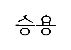 KPOP VERIVERY(베리베리、ベリーベリー) 용승 (ヨンスン) 応援ボード・うちわ　韓国語/ハングル文字型紙 左右反転