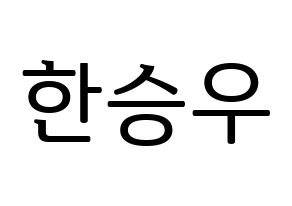 KPOP VICTON(빅톤、ビクトン) 한승우 (ハン・スンウ) プリント用応援ボード型紙、うちわ型紙　韓国語/ハングル文字型紙 通常