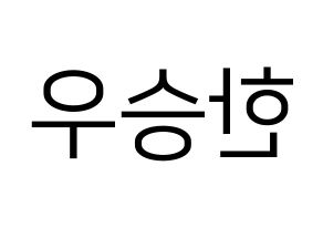 KPOP VICTON(빅톤、ビクトン) 한승우 (ハン・スンウ) プリント用応援ボード型紙、うちわ型紙　韓国語/ハングル文字型紙 左右反転
