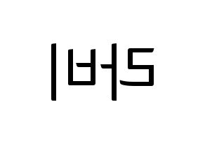 KPOP VIXX(빅스、ヴィックス) 라비 (ラビ) コンサート用　応援ボード・うちわ　韓国語/ハングル文字型紙 左右反転