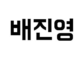 KPOP Wanna One(워너원、ワナワン) 배진영 (ペ・ジンヨン) k-pop アイドル名前 ファンサボード 型紙 通常