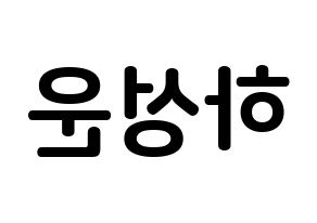KPOP Wanna One(워너원、ワナワン) 하성운 (ハ・ソンウン, ハ・ソンウン) k-pop アイドル名前　ボード 言葉 左右反転
