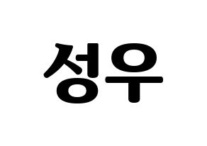 KPOP Wanna One(워너원、ワナワン) 옹성우 (オン・ソンウ) コンサート用　応援ボード・うちわ　韓国語/ハングル文字型紙 通常