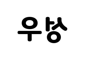 KPOP Wanna One(워너원、ワナワン) 옹성우 (オン・ソンウ) 応援ボード・うちわ　韓国語/ハングル文字型紙 左右反転