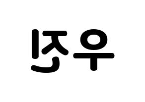 KPOP Wanna One(워너원、ワナワン) 박우진 (パク・ウジン) 応援ボード・うちわ　韓国語/ハングル文字型紙 左右反転