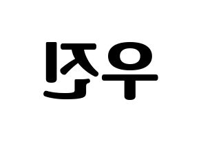KPOP Wanna One(워너원、ワナワン) 박우진 (パク・ウジン) コンサート用　応援ボード・うちわ　韓国語/ハングル文字型紙 左右反転