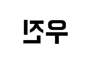 KPOP Wanna One(워너원、ワナワン) 박우진 (パク・ウジン) k-pop アイドル名前 ファンサボード 型紙 左右反転