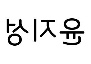 KPOP Wanna One(워너원、ワナワン) 윤지성 (ユン・ジソン, ユン・ジソン) 無料サイン会用、イベント会用応援ボード型紙 左右反転