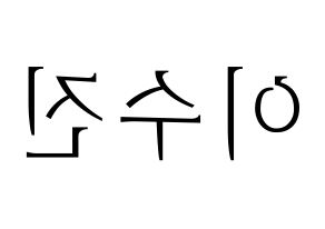 KPOP Weeekly(위클리、ウィクリー) 이수진 (イ・スジン) 応援ボード・うちわ　韓国語/ハングル文字型紙 左右反転