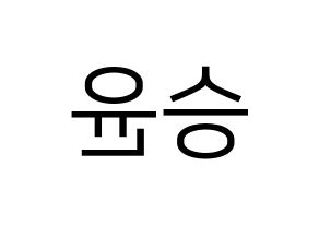 KPOP WINNER(위너、ウィナー) 강승윤 (カン・スンユン) プリント用応援ボード型紙、うちわ型紙　韓国語/ハングル文字型紙 左右反転