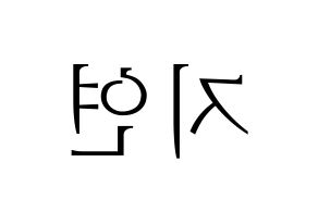 KPOP WJSN(우주소녀、宇宙少女) 보나 (ボナ) 応援ボード・うちわ　韓国語/ハングル文字型紙 左右反転