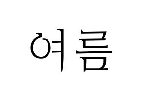 KPOP WJSN(우주소녀、宇宙少女) 여름 (ヨルム) 応援ボード・うちわ　韓国語/ハングル文字型紙 通常