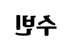 KPOP WJSN(우주소녀、宇宙少女) 수빈 (スビン) コンサート用　応援ボード・うちわ　韓国語/ハングル文字型紙 左右反転