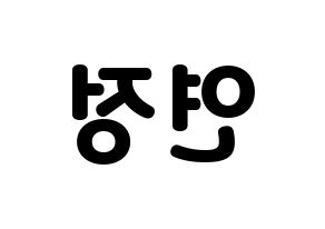 KPOP WJSN(우주소녀、宇宙少女) 연정 (ヨンジョン) 応援ボード・うちわ　韓国語/ハングル文字型紙 左右反転