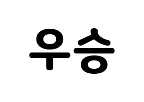 KPOP X1(엑스원、エックスワン) 한승우 (ハン・スンウ) 応援ボード・うちわ　韓国語/ハングル文字型紙 左右反転