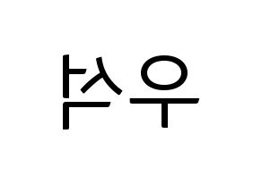 KPOP X1(엑스원、エックスワン) 김우석 (キム・ウソク) コンサート用　応援ボード・うちわ　韓国語/ハングル文字型紙 左右反転