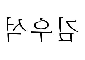KPOP X1(엑스원、エックスワン) 김우석 (キム・ウソク) 応援ボード・うちわ　韓国語/ハングル文字型紙 左右反転
