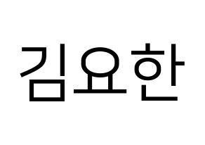KPOP X1(엑스원、エックスワン) 김요한 (キム・ヨハン) プリント用応援ボード型紙、うちわ型紙　韓国語/ハングル文字型紙 通常